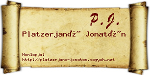Platzerjanó Jonatán névjegykártya
